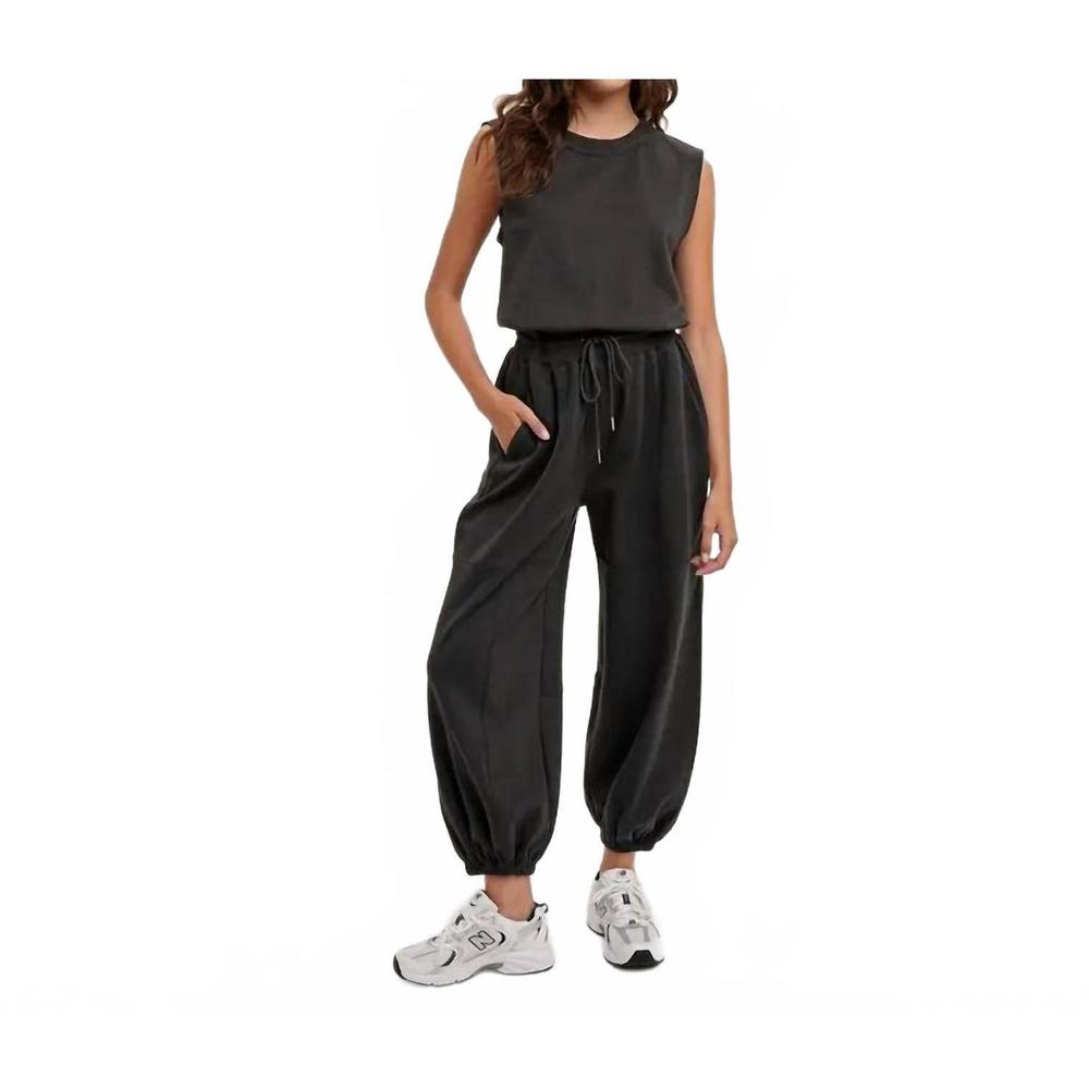 NEW STYLE USA sleeveless knit jumpsuit in ash